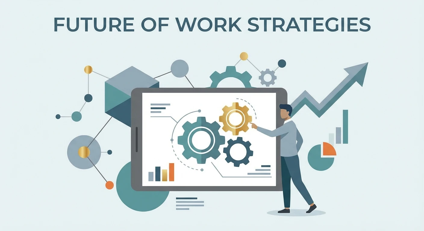 Business professional adjusting cogwheels on a giant tablet, symbolising GPT‑5.2 temperature tuning for future AI work strategies in Australia